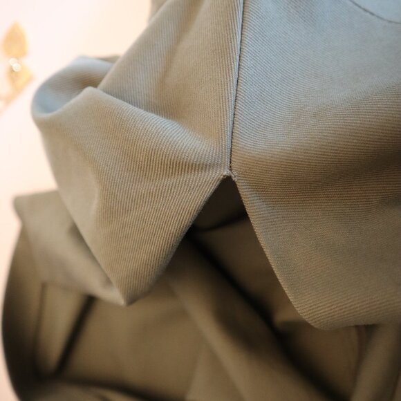 Brunello Cucinelli Skirt Monili Track Rushed Army Green Cotton Twill Size 4 - Picture 9 of 9